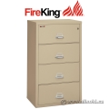 Sand FireKing 4 Drawer Fire Proof Lateral File Cabinet, Locking